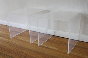 mcm lucite side tables 1
