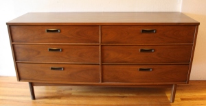 mcm low dresser credenza with carved handles 2