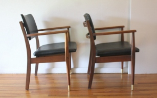 mcm pair of black naugahyde Gregson chairs 2
