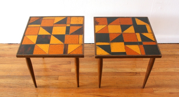 pair of glass mosaic tables 1