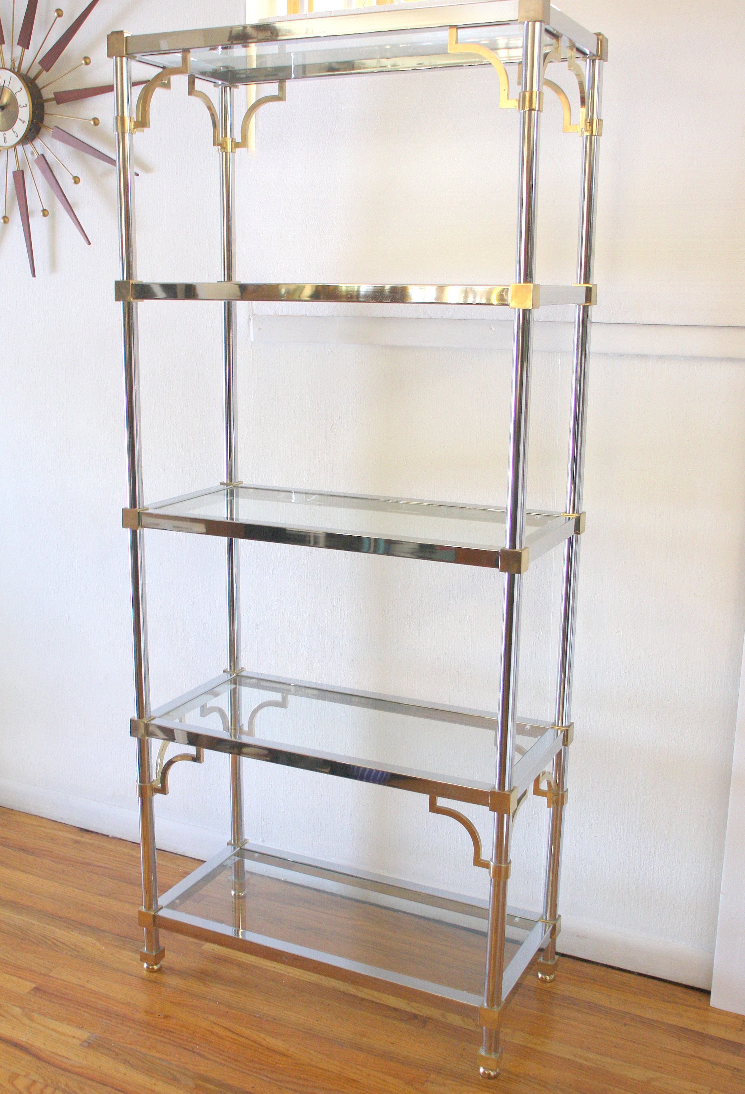 Spancraft Glass Heron Glass Shelf, Brass, 12 x 30 通販